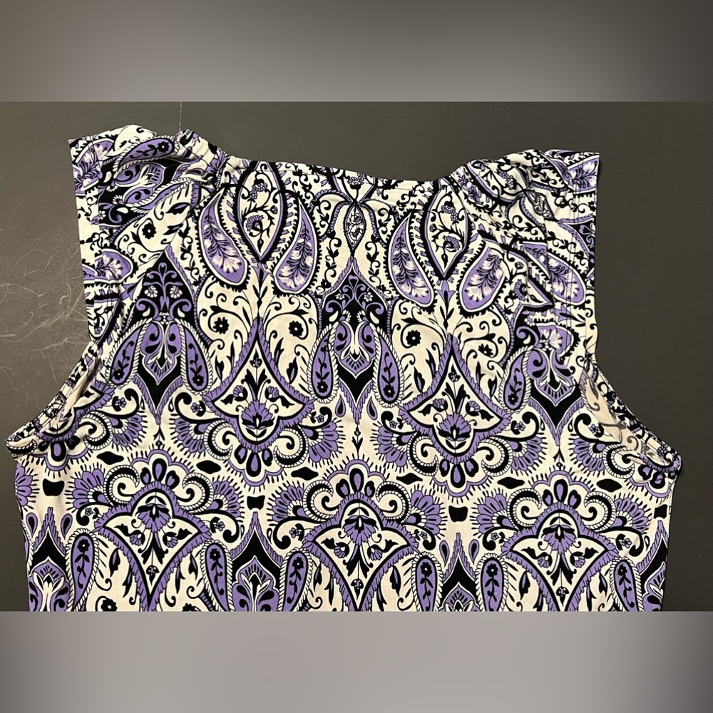 Apt 9 Womens Size S Purple & White Paisley Design Knee Length Dress Sleeveless - Picture 11 of 16